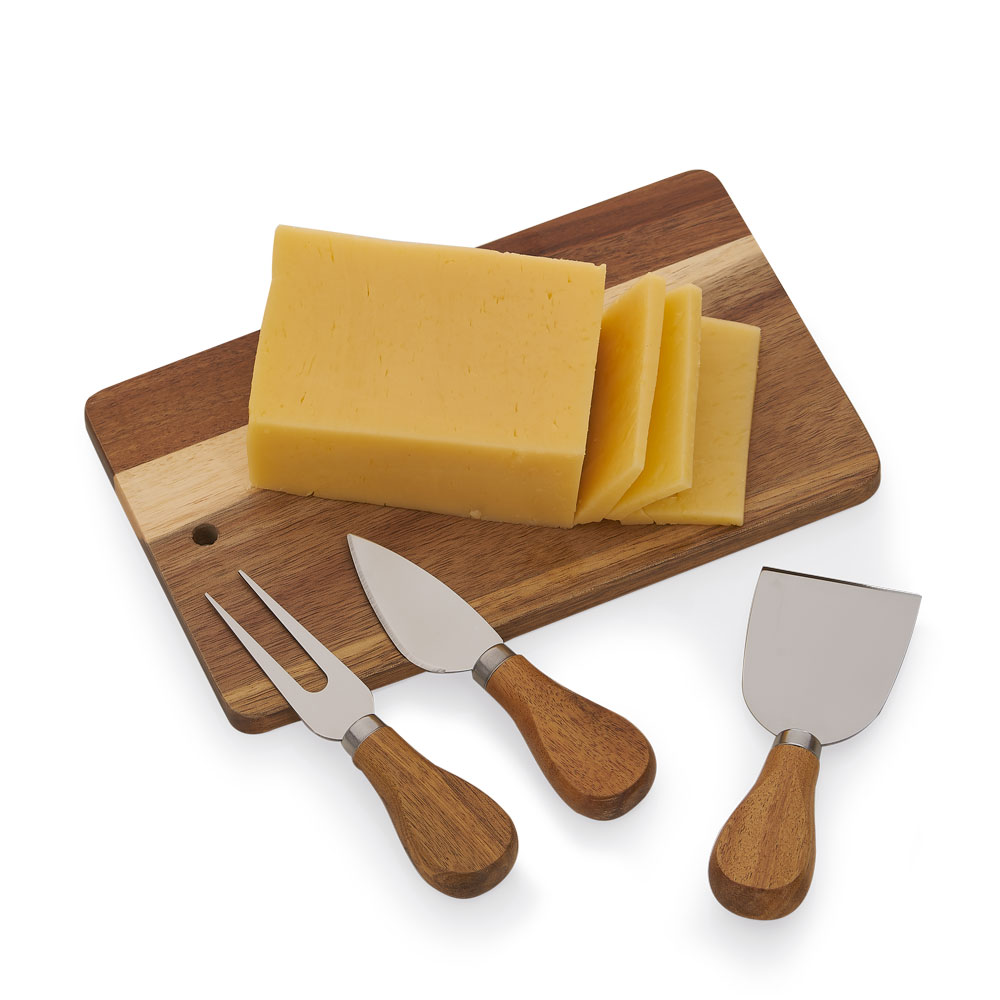 Kit queijo com 04 peças: faca, garfo, 