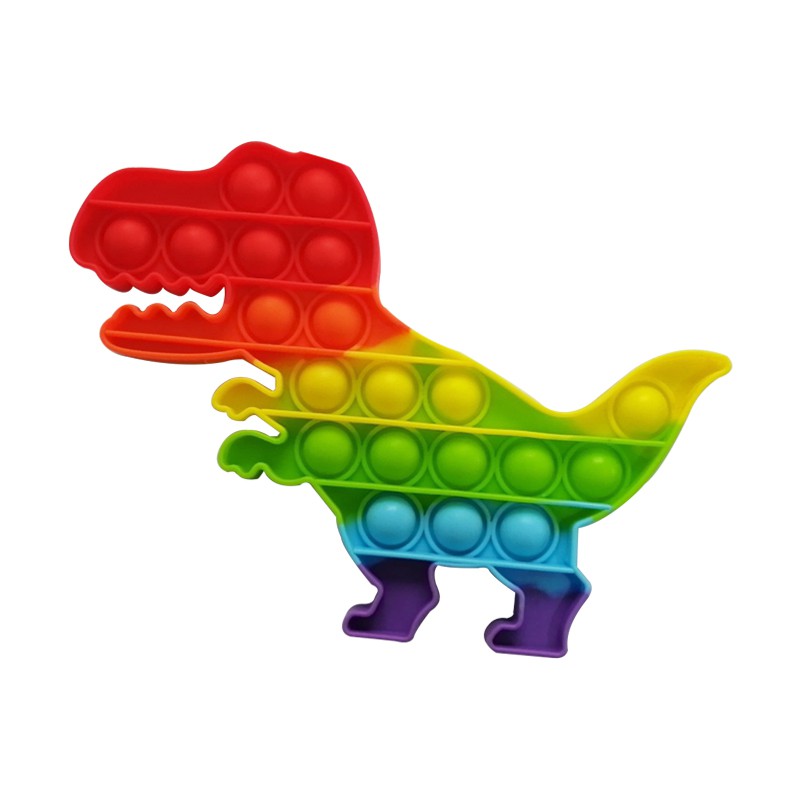 Pop It Fidget Brinquedo de Apertar Anti Stress Colorido Dinossauro